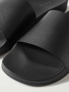 Frescobol Carioca - Humberto Debossed Full-Grain Leather Slides - Black