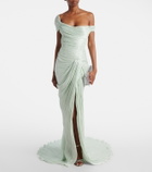 Marmar Halim Draped off-shoulder corset gown
