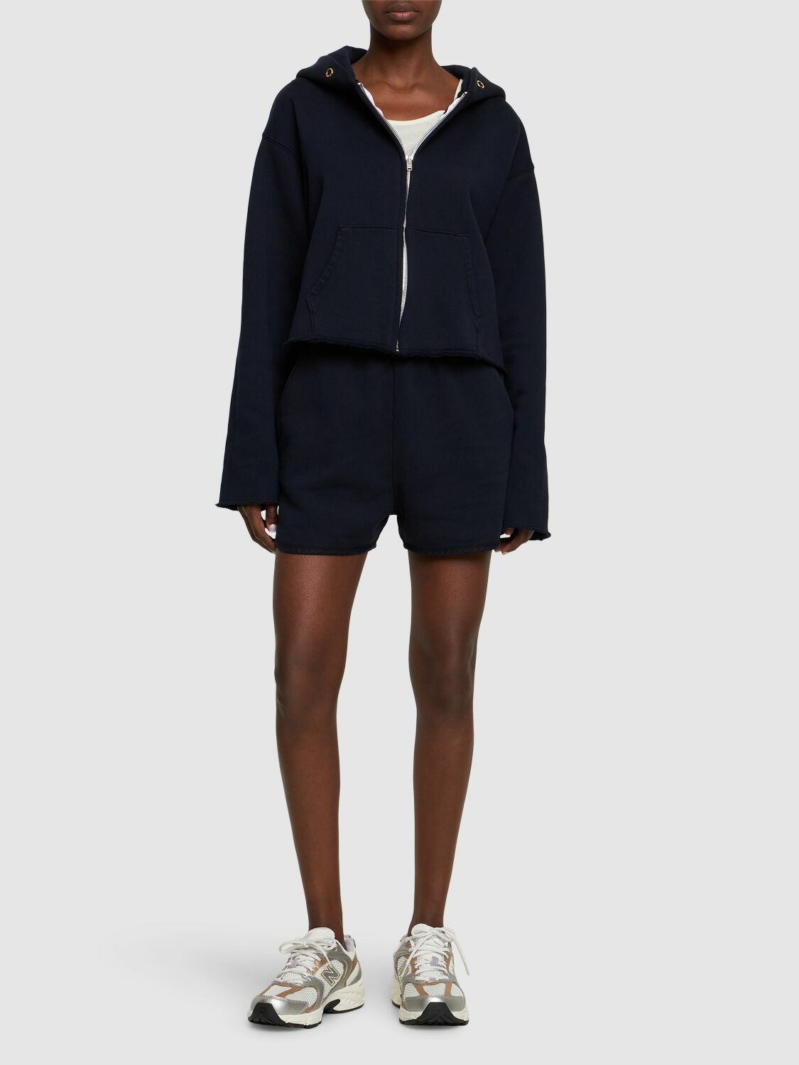 LES TIEN - Cropped Zip-up Hoodie