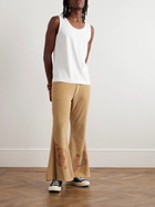 ERL - Slim-Fit Flared Printed Cotton-Blend Corduroy Trousers - Neutrals