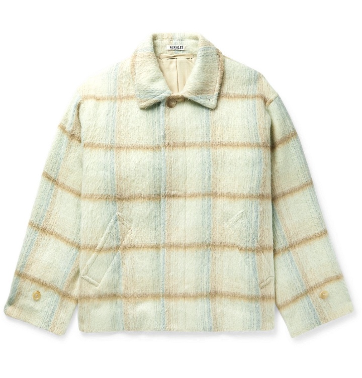 Photo: Auralee - Checked Brushed Wool and Alpaca-Blend Jacket - Neutrals