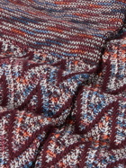 Missoni - Striped Crocheted Cotton-Blend Socks - Burgundy