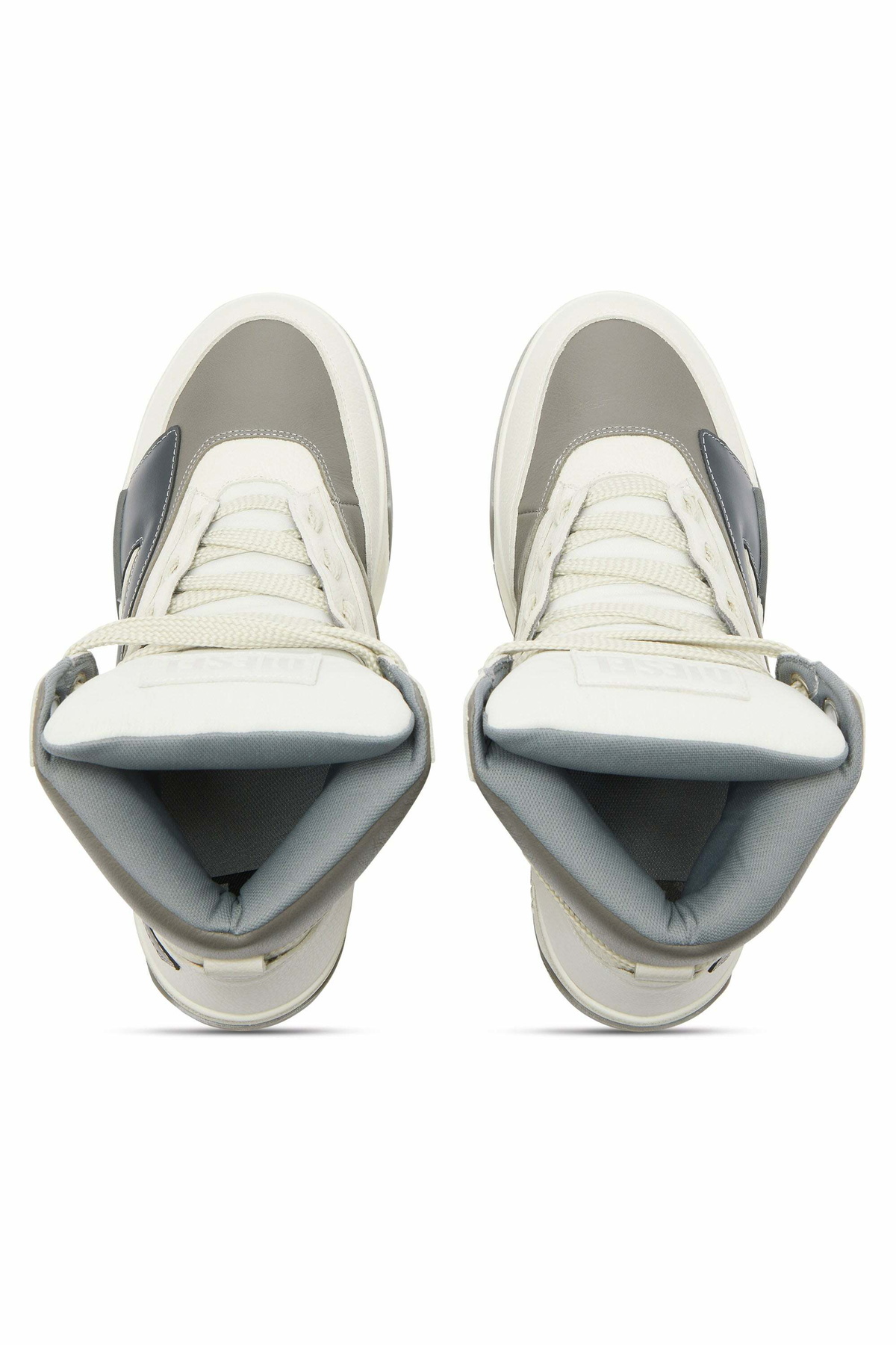 Diesel S-D-Ollie - High-top leather sneakers with D logo - Sneakers Mens in White