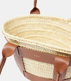 DeMellier Santorini leather-trimmed raffia tote bag