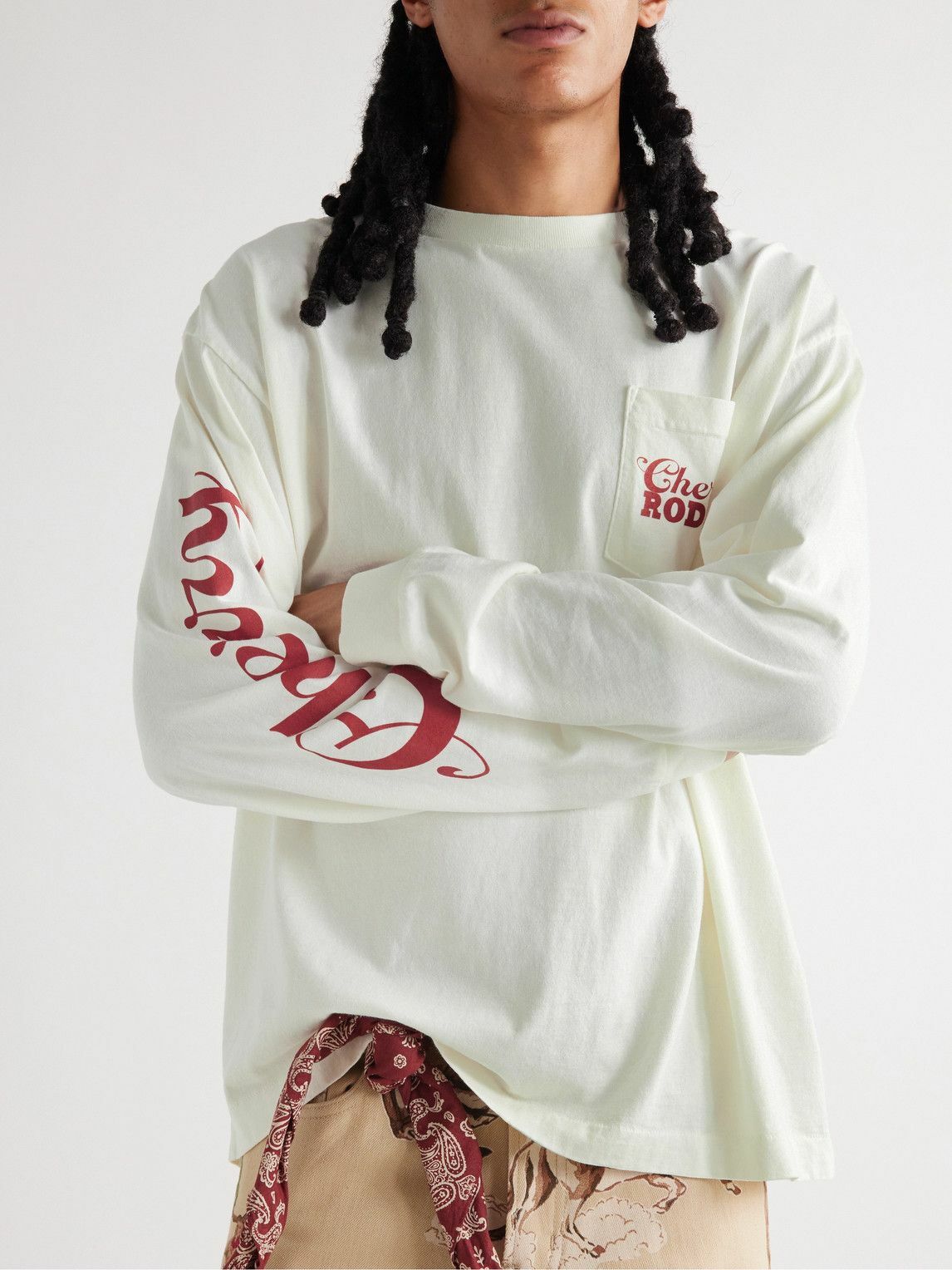CHERRY LA - Logo-Print Cotton-Jersey T-Shirt - White CHERRY LA