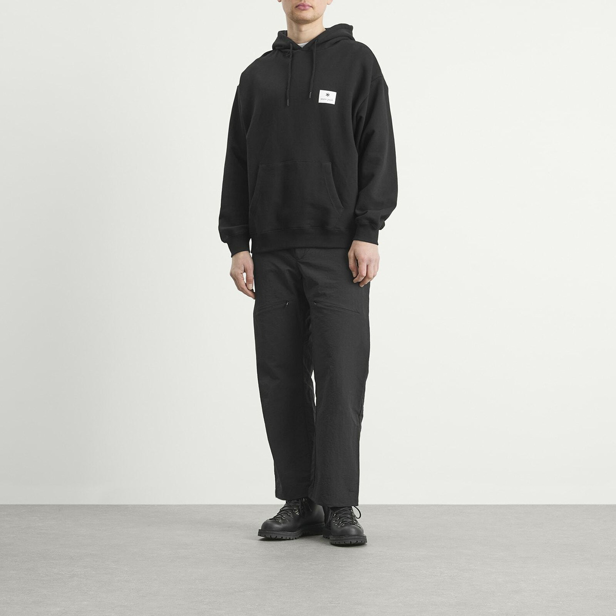 Snow Peak Men's NSD Square Logo Hoodie in Black