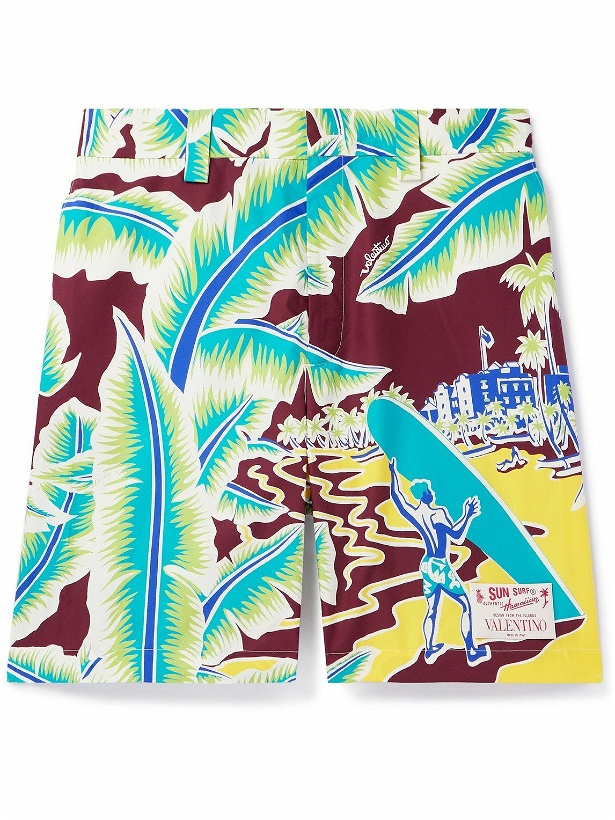 Photo: Valentino Garavani - Sun Surf Straight-Leg Printed Cotton-Poplin Bermuda Shorts - Multi