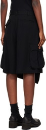Comme des Garçons Homme Plus Black Wool Thick Gabardine Shorts