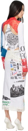 Marine Serre White & Red Regenerated T-Shirts & Lace Midi Dress