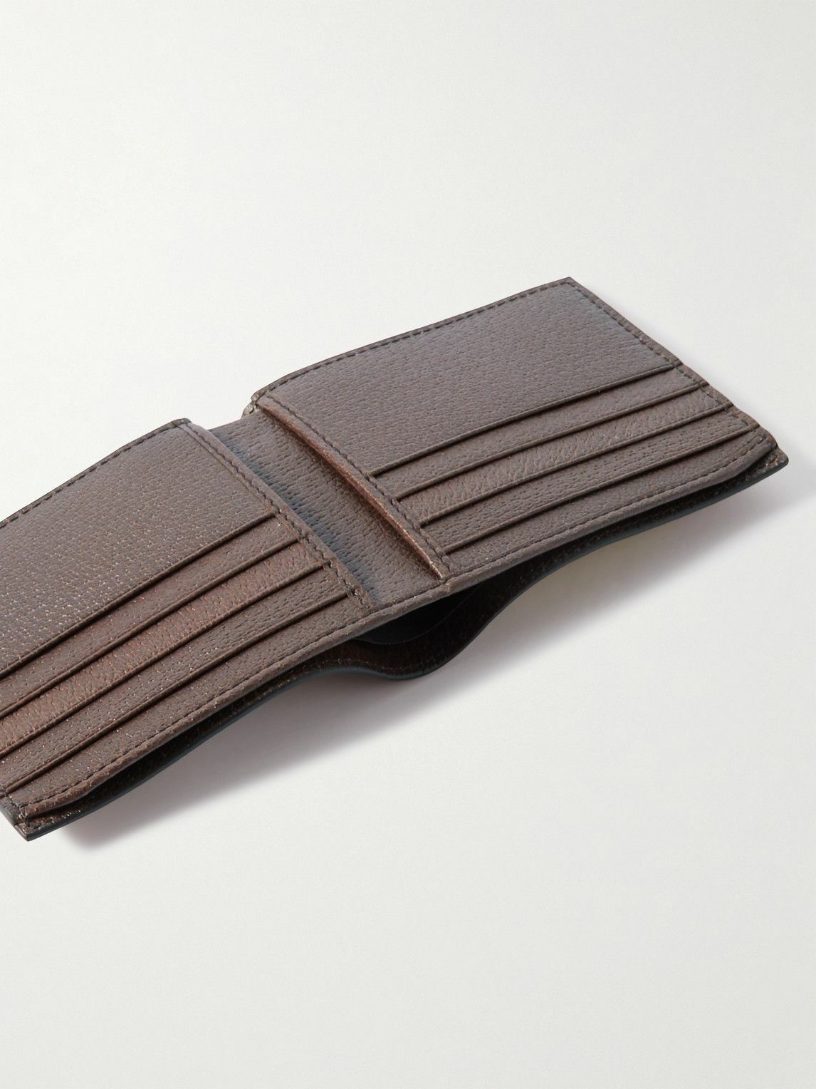 GUCCI Leather-Trimmed Monogrammed Coated-Canvas Cardholder for Men