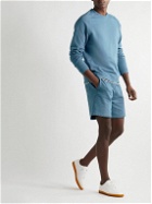 Boglioli - Straight-Leg Garment-Dyed Cotton-Jersey Shorts - Blue