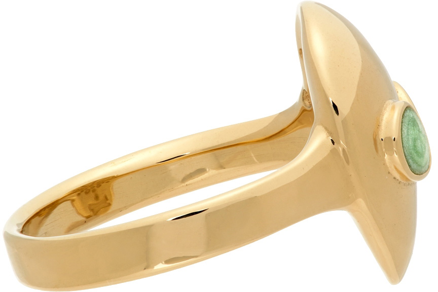 Alina Abegg Gold & Green Alien Pinky Ring