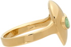 Alina Abegg Gold & Green Alien Pinky Ring