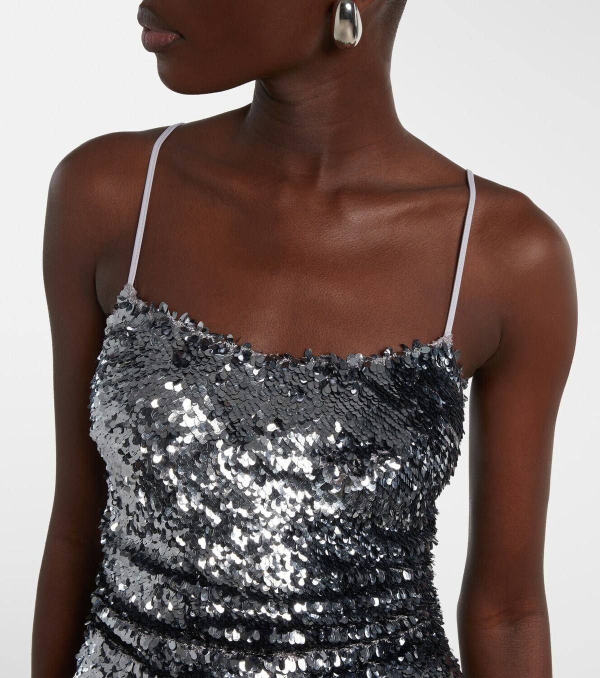 Jacques Wei Sequined paneled maxi dress