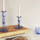 HAY Flare Candle Holder Medium in Blue