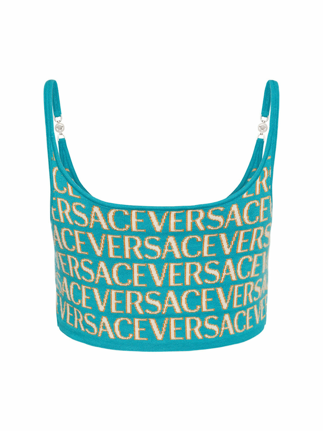 VERSACE - Logo Jacquard Knit Crop Top Versace