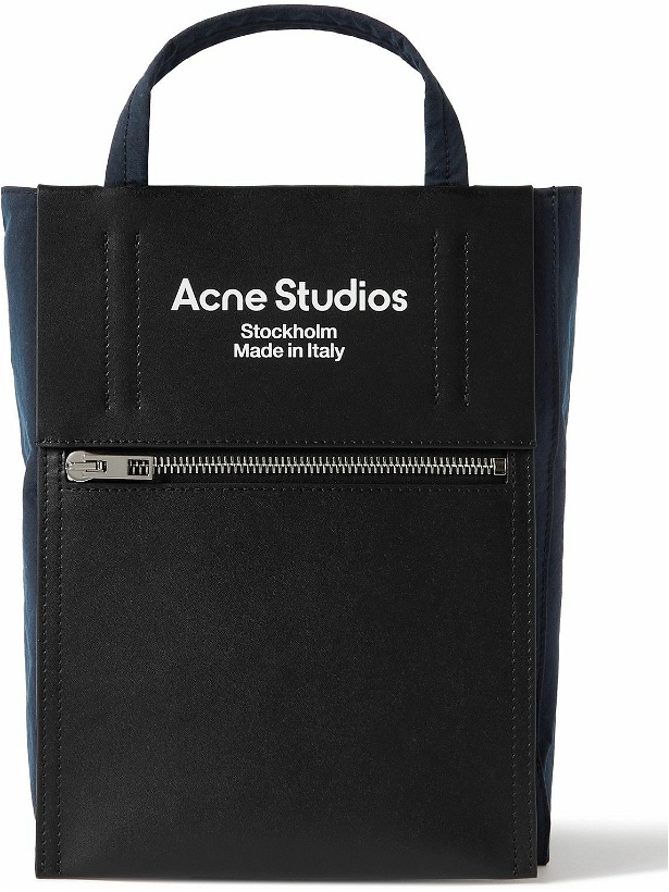 Photo: Acne Studios - Baker Out Small Logo-Print Leather and Nylon Tote Bag