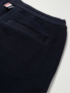 Thom Browne - Tapered Striped Ribbed Cotton-Jersey Sweatpants - Blue