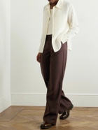 Séfr - Jiro Wide-Leg Twill Trousers - Brown