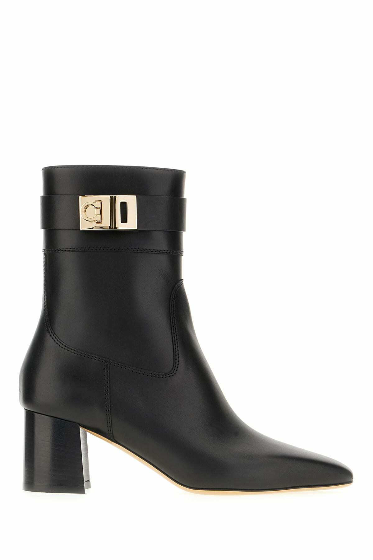 【24SS NEW】FERRAGAMO_woman / Britt バックル付き ブーツ / 黒 Ferragamo Black Britt Boots Salvatore Ferragamo