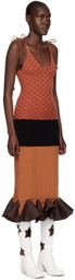 ANDREJ GRONAU SSENSE Exclusive Brown Midi Dress