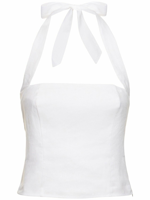 Photo: REFORMATION Malika Linen Halter Top