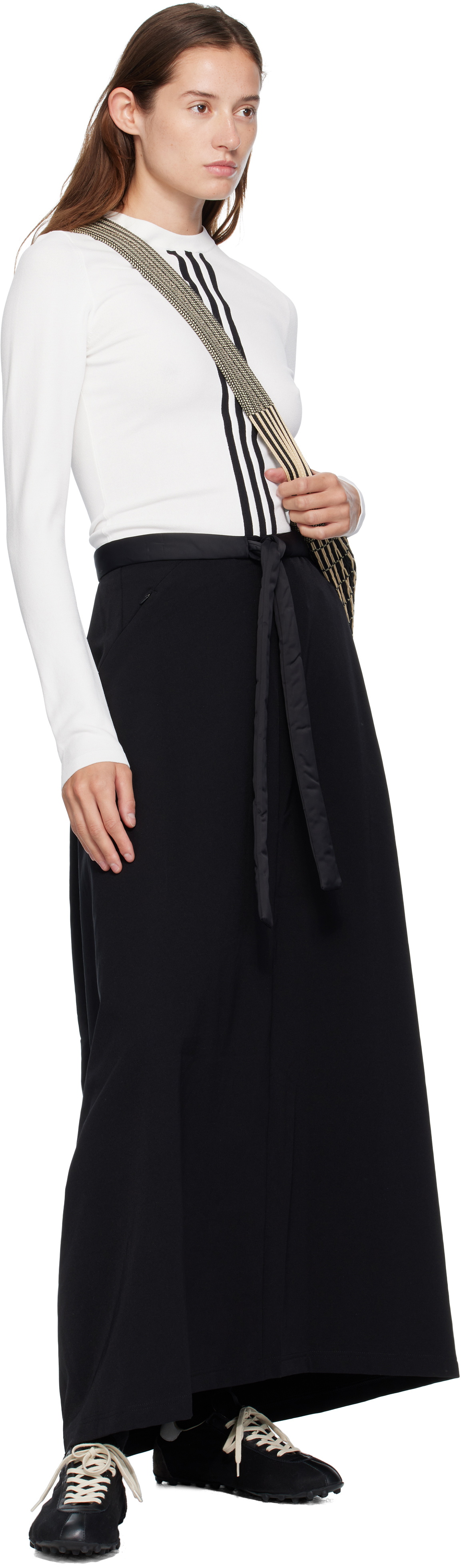 Y-3 Black Padded Midi Skirt