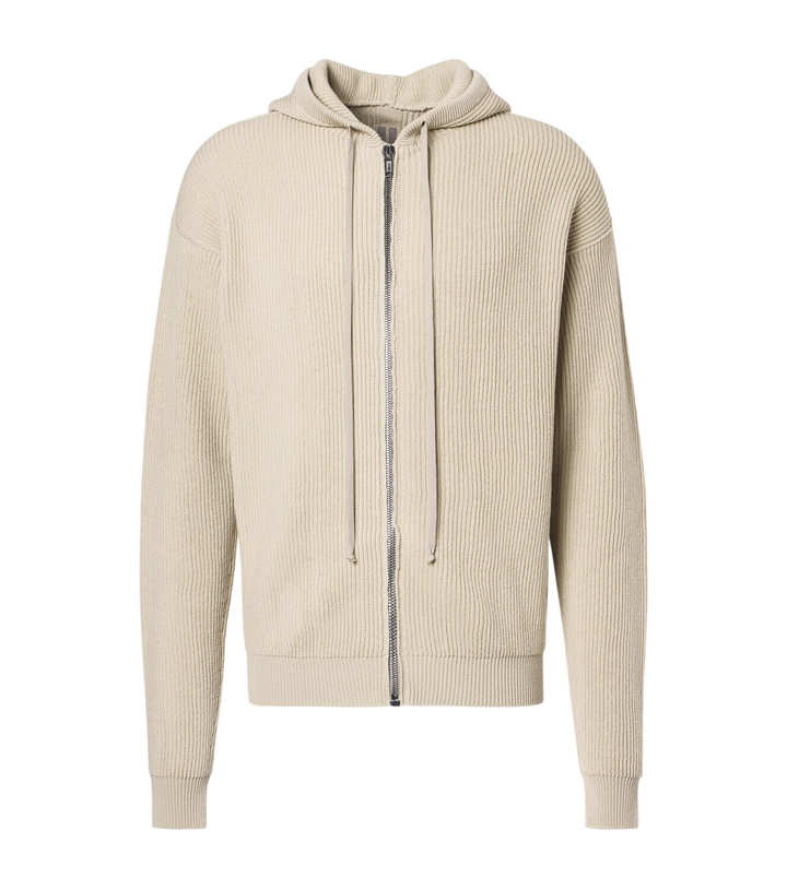 Photo: Rick Owens Ribbed-knit virgin wool hoodie