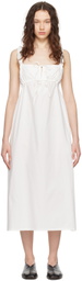 Deiji Studios White 'The Ruched Tie' Midi Dress