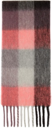 Acne Studios Pink & Gray Checked Scarf