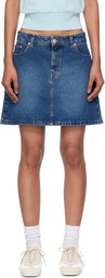 A.P.C. Blue Moss Denim Miniskirt