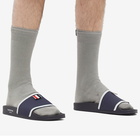 Thom Browne Men's Rubber Pool Slide in Navy