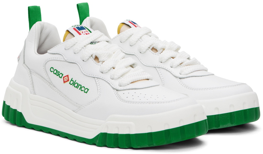 Casablanca White & Green 'The Court' Sneakers