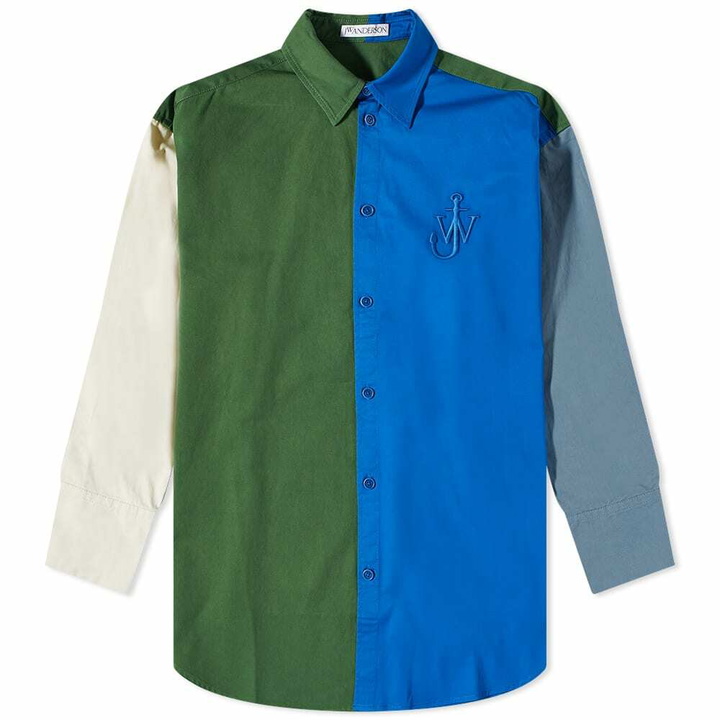 Photo: JW Anderson Men's Colour Block Overshirt in Green/Multi