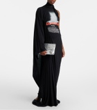 Balenciaga Le City metallic leather clutch