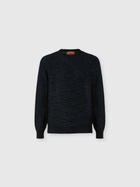 Missoni - Wool and viscose zig zag crewneck pullover, Men, Blue