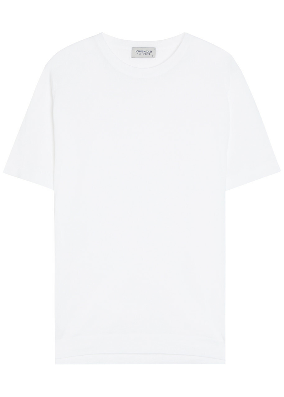John Smedley Lorca Fine-knit Cotton T-shirt White