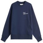 Café Mountain Men's Embroidered Script Crew Sweatshirt in Navy
