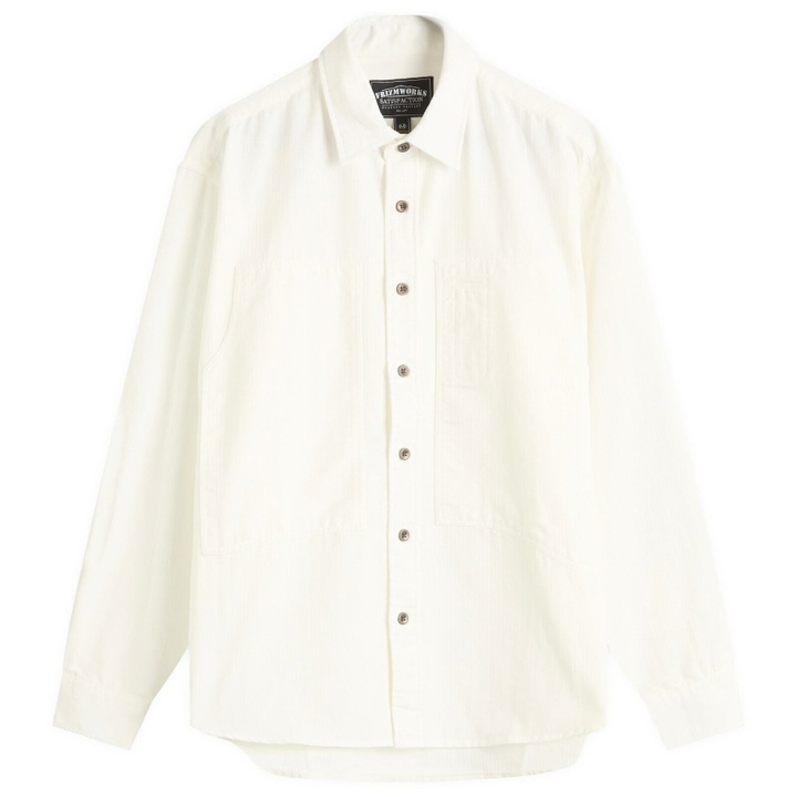 Photo: FrizmWORKS Men's Denim Carpenter Pocket Work Shirt in White Hbt