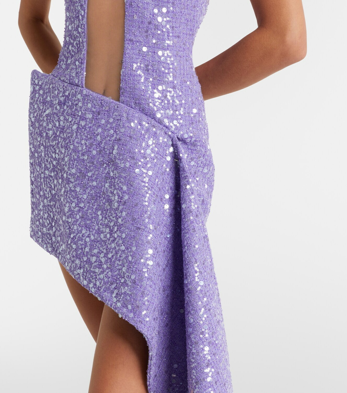 David Koma Draped sequined minidress