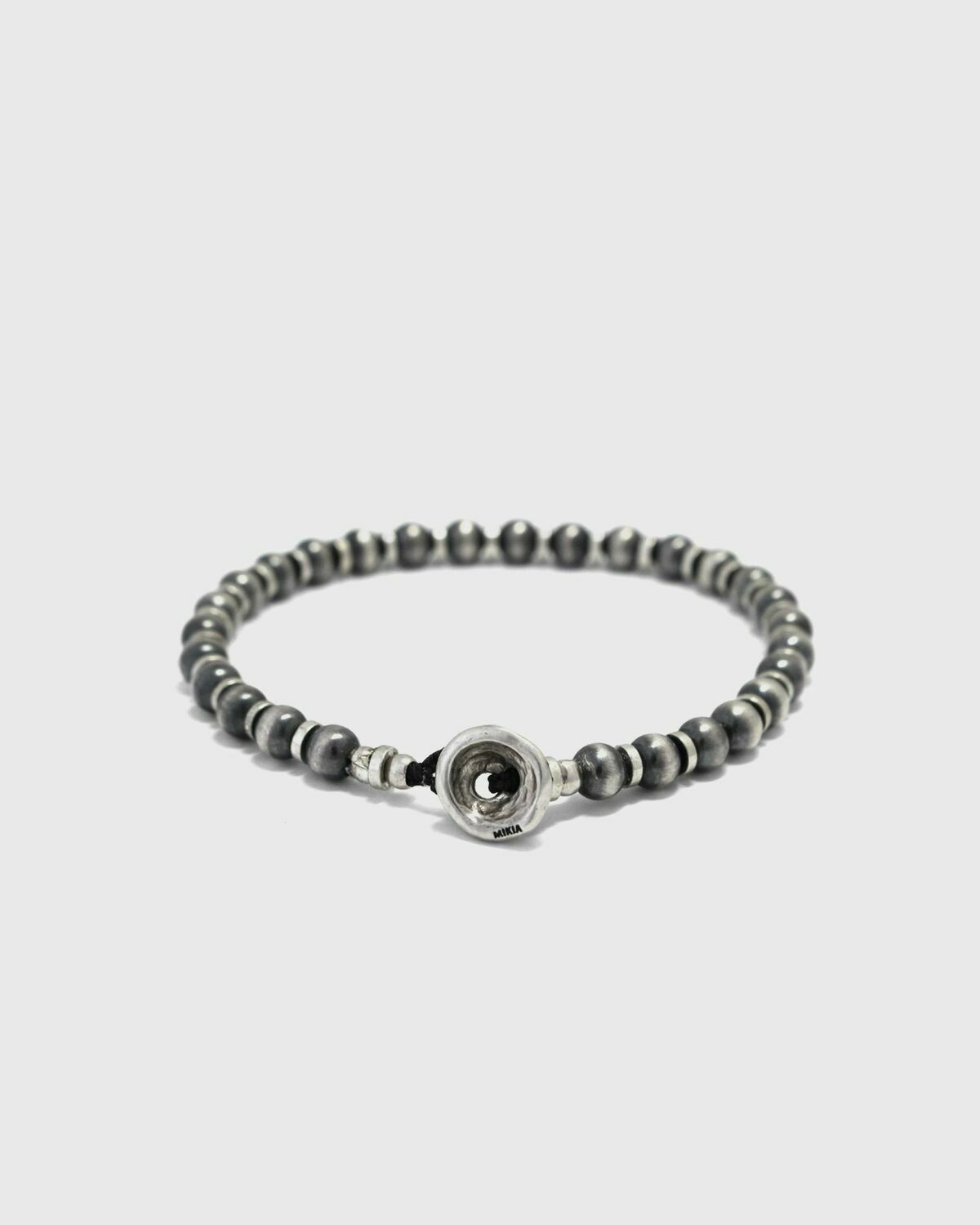 MIKIA Najavo pearl 5mm silver Mens Bracelet