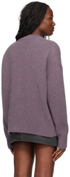 AMI Paris Purple Ami de Coeur Cardigan