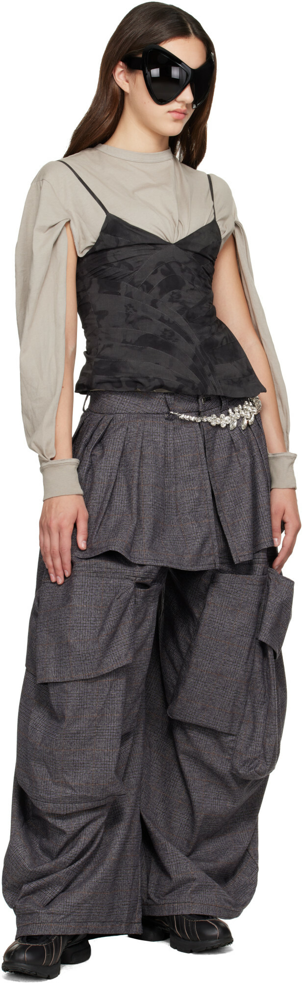 Collina Strada Gray Hazel Cargo Pants