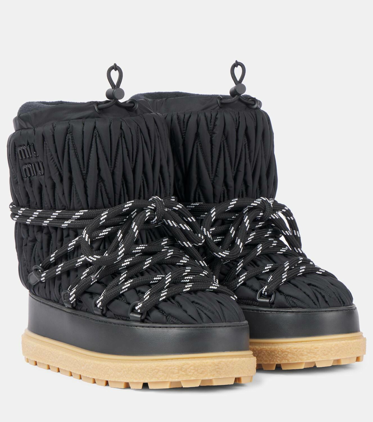 Miu Miu Logo matelassé snow boots Miu Miu