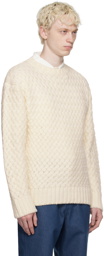 AMOMENTO Off-White Textured Sweater