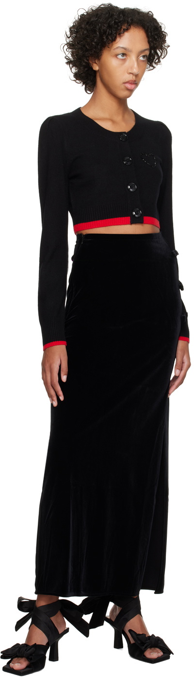 GANNI Black Bow Maxi Skirt GANNI