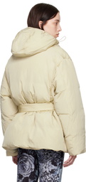 Acne Studios Off-White Belted Down Jacket