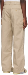 Palm Angels Beige Reversed Waistband Trousers