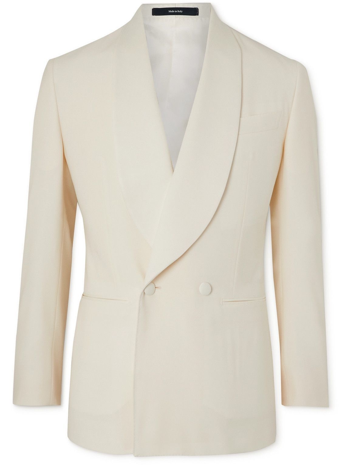 White double breasted tuxedo jacket - Made in Italy