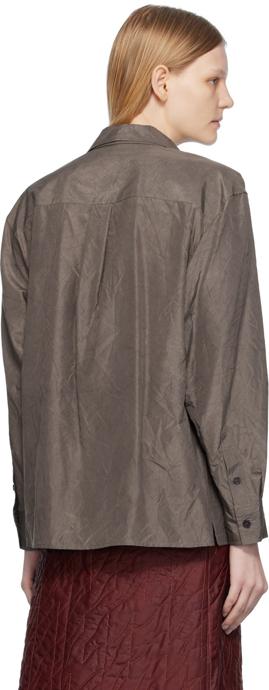 UMBER POSTPAST Brown Garment-Dyed Blouse